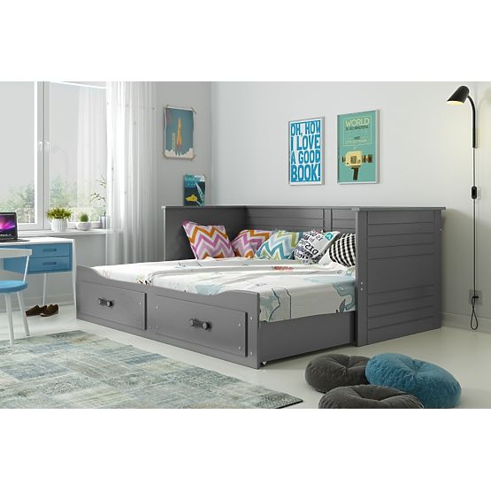 Gyermekek összecsukható ágy HERMES  hátán - szürke