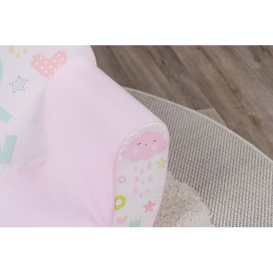 Gyermek kanapé Mentazöld medve - pink-fehér