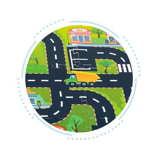 Habpárna gyerekeknek puzzle város utcák utak IPLAY