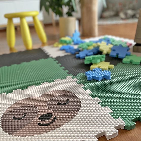 Habpuzzle 9 darab - lajhár és szivárvány