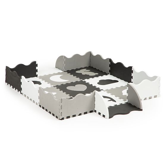 Habpuzzle szőnyeg kerítéssel, száraz medence 25 db ECOTOYS