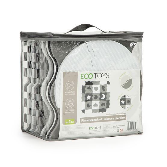 Habpuzzle szőnyeg kerítéssel, száraz medence 25 db ECOTOYS