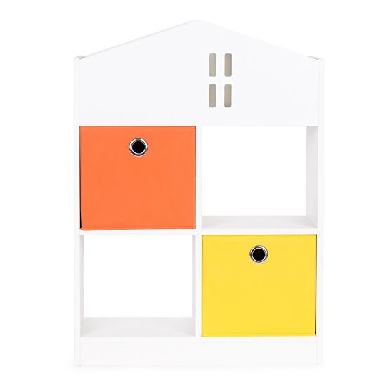 Házi könyvtár tárolódobozokkal