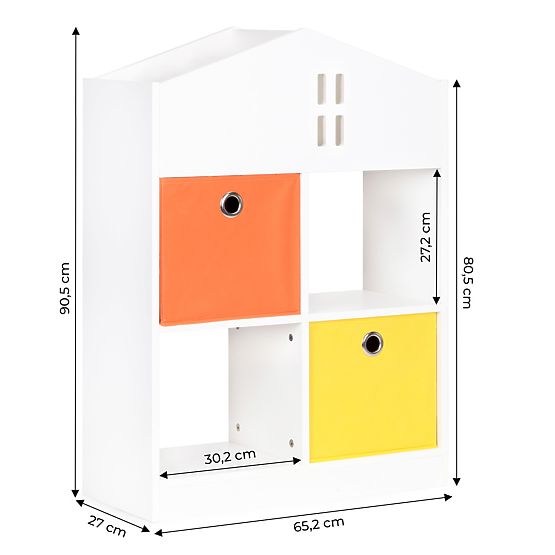 Házi könyvtár tárolódobozokkal