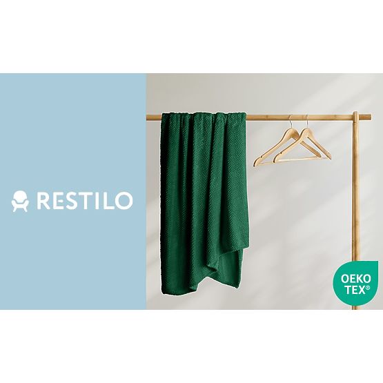 HENRY ágytakaró palackzöld színben, dombornyomott zsákár, modern stílus 220x240