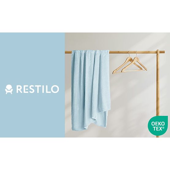 HENRY kék színű takaró, jacquard dombornyomással, modern stílus, 170x210