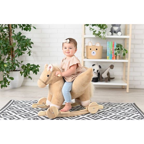 Hintázó Pegazus Bézs fotellel és kerekekkel