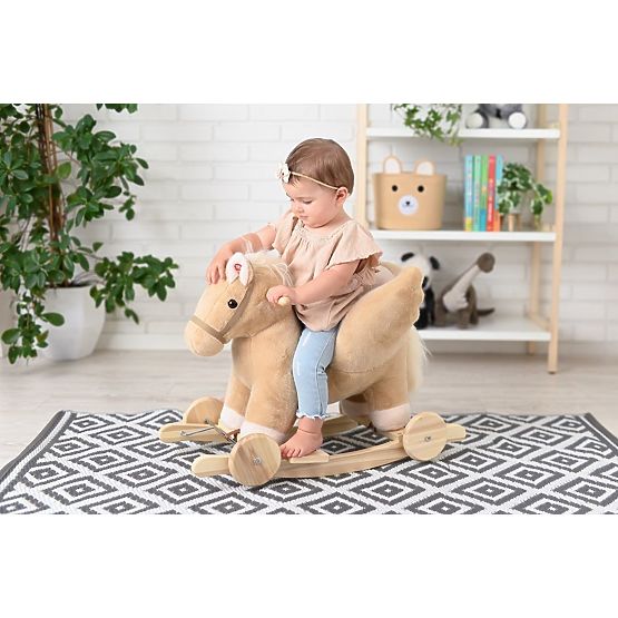 Hintázó Pegazus Bézs fotellel és kerekekkel