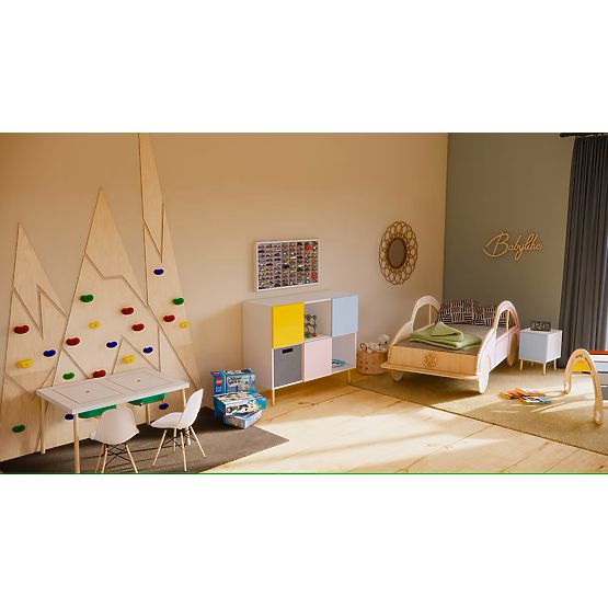 Hot Wheels autós polc - természetes, 80 férőhelyes