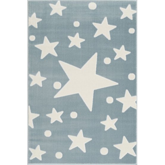 Childrens szőnyeg csillagok - kék-fehér