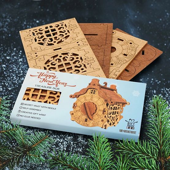 iDventure 3D fa puzzle rejtvény Boldog új évet