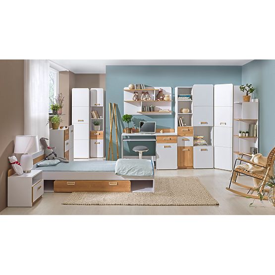 Íróasztal L10 - fehér/ nash tölgy 