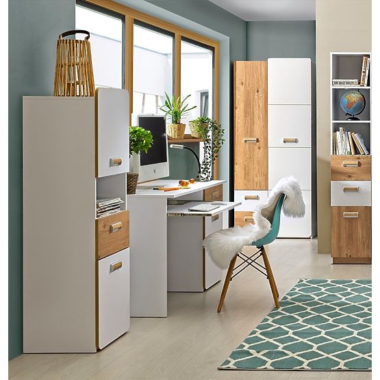 Íróasztal L10 - fehér/ nash tölgy 