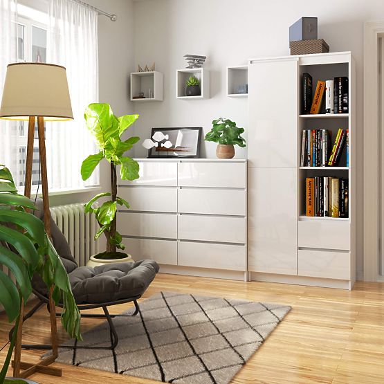 Irodai polc R 80 cm CLP R11 PK FEHÉR / FEHÉR FÉNYES