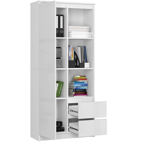 Irodai polc R 80 cm CLP R11 PK FEHÉR / FEHÉR FÉNYES