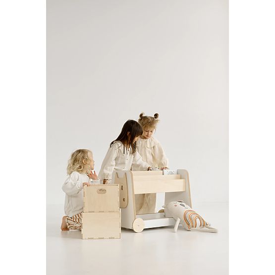 Játék tároló polc kerekekkel