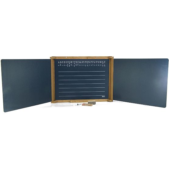 Jeujura Fa háromszárnyú multifunkcionális tábla 156x43 cm tartozékokkal