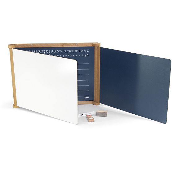 Jeujura Fa háromszárnyú multifunkcionális tábla 156x43 cm tartozékokkal