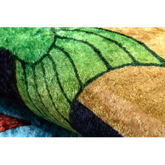 JUNIOR 51594.801 kerek mosószőnyeg halak, óceán gyerekeknek csúszásmentes - kék