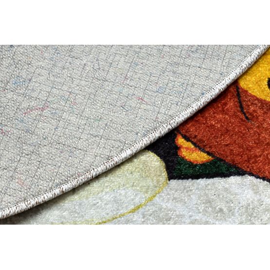 JUNIOR 51595.801 mosó szőnyeg kerek Állatok, Afrika gyerekeknek csúszásmentes - szürke