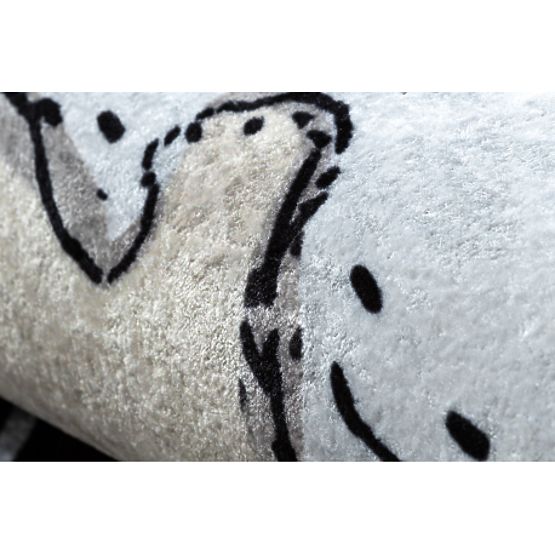 JUNIOR 51974.802 mosó szőnyeg Medvék, állatok gyerekeknek csúszásmentes - szürke