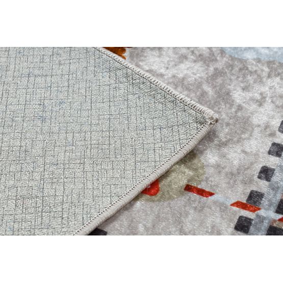 JUNIOR 51986.803 mosó szőnyeg Sínek, mozdony gyerekeknek csúszásmentes - szürke