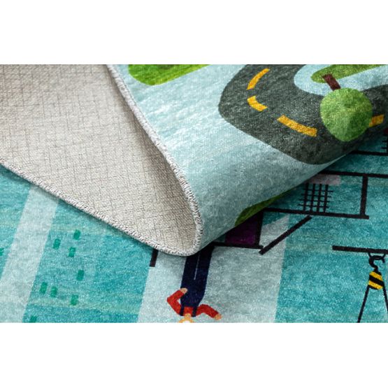 JUNIOR 52105.801 mosó szőnyeg Építkezés, utca gyerekeknek csúszásgátló - kék