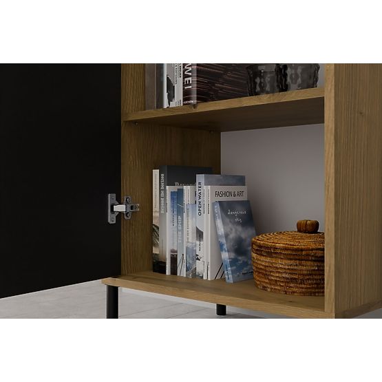 KAMARO 1DD SLIM ARTISAN Tölgy Lamellás Előlapos Vitrin