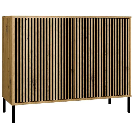 KAMARO 2D SLIM ARTISAN TÖLGY Bordázott Előlapos Komód