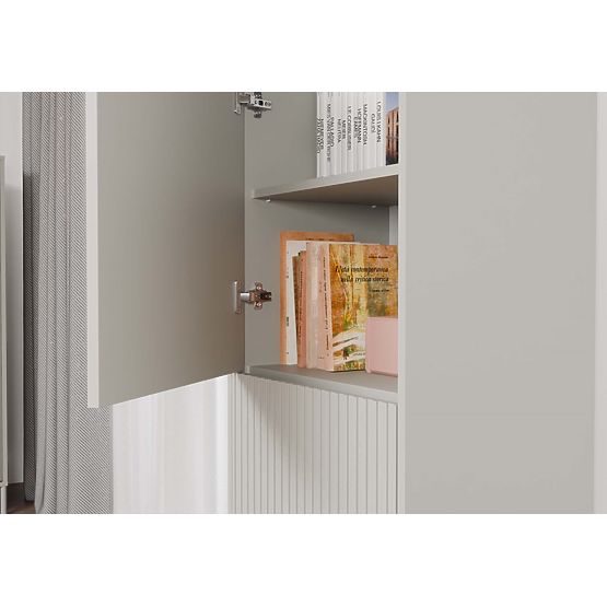 KAMARO 2DK SLIM/SIMA KASMÍR Vitrin Bordázott Lamellás + Klasszikus Előlap