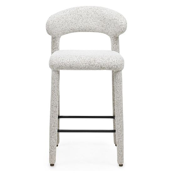 Kárpitozott Hiroki bárszék, bézs-szürke melír