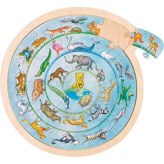 Kerek állatos puzzle