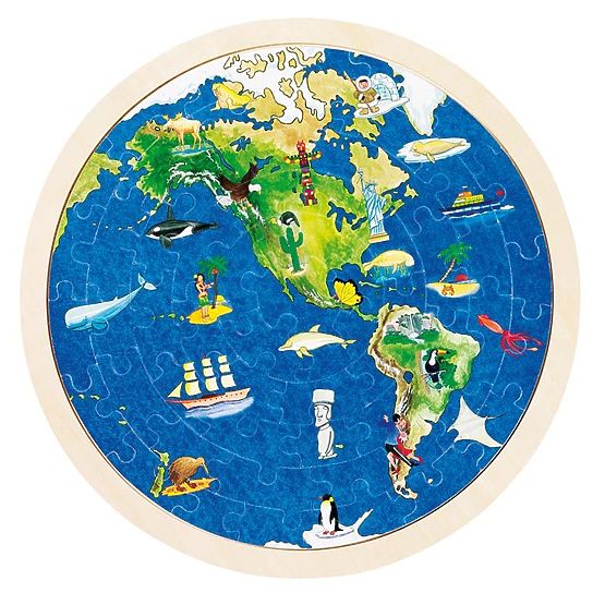Kétoldalas világtérkép puzzle