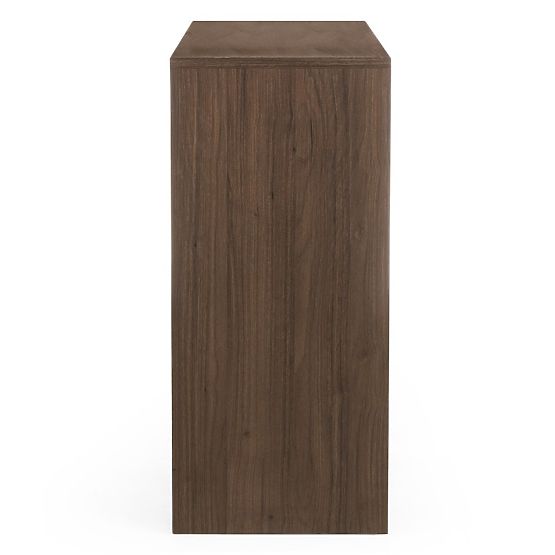 Kétszárnyú Moku komód villa dió színben, lekerekített elülső felületekkel