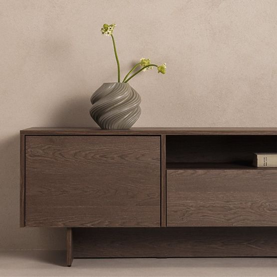 Kétszárnyú TV szekrény fiókkal Kanso, Balti Vihar Tölgy