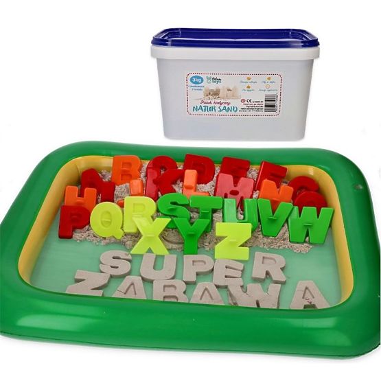 Kinetikus homok 3 kg felfújható homokozóval és formákkal