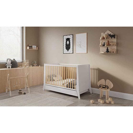 Cosmo Scandi gyerekágy 120x60 fehér-természetes
