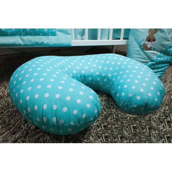 Kiságy szett 120x90cm - nyuszi - türkizkék