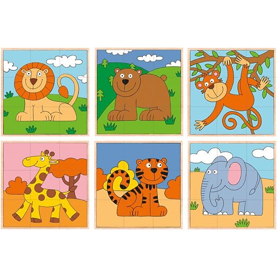 Kocka puzzle egzotikus állatokkal