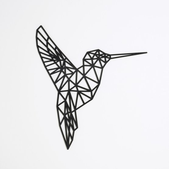 Fából készült geometrikus festmény - Kolibri - különböző színekben Szín: fekete