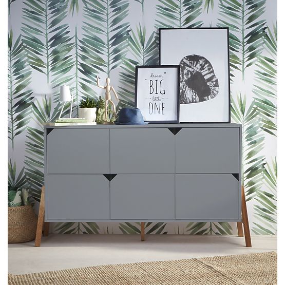 Komód LOTTI GREY - 6 fiók