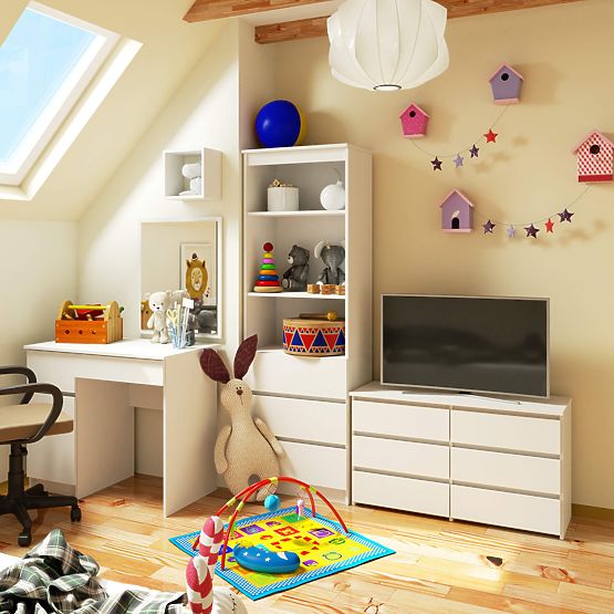 KOMÓD CL100 6F PK FEHÉR