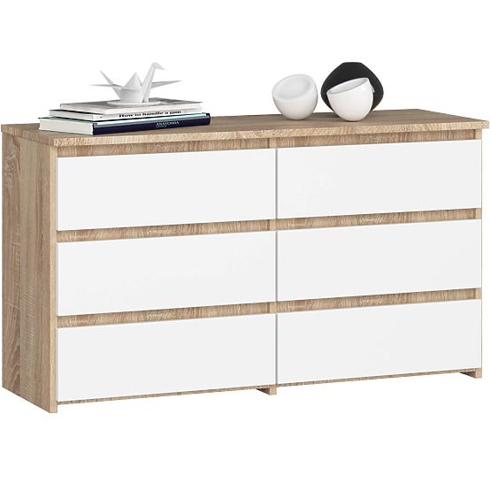 KOMÓD CL100 6SZ PK SONOMA TÖLGY / FEHÉR
