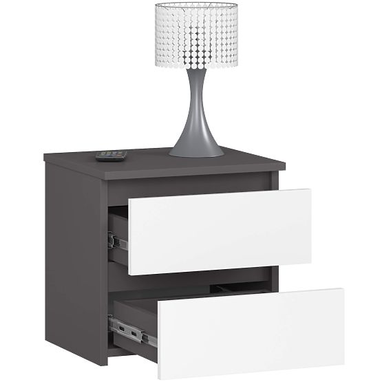 KOMÓD CL2 2SZ CLP PK GRAFIT SZÜRKE / FEHÉR