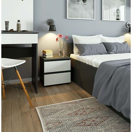 KOMÓD CL2 2SZ CLP PK GRAFIT SZÜRKE / FEHÉR