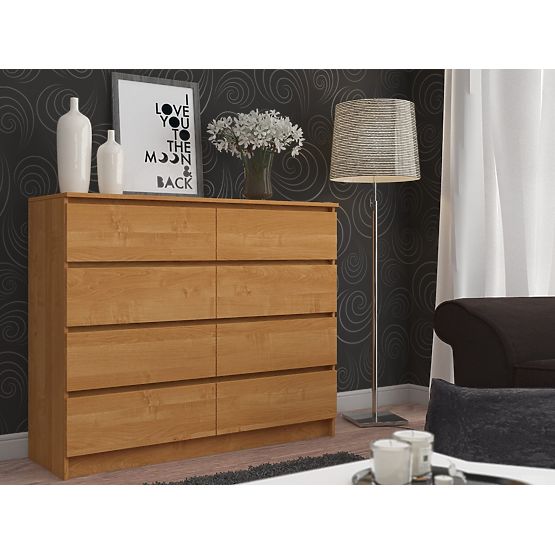 KOMÓD K 120 cm 8 FIÓK PK ÉGER