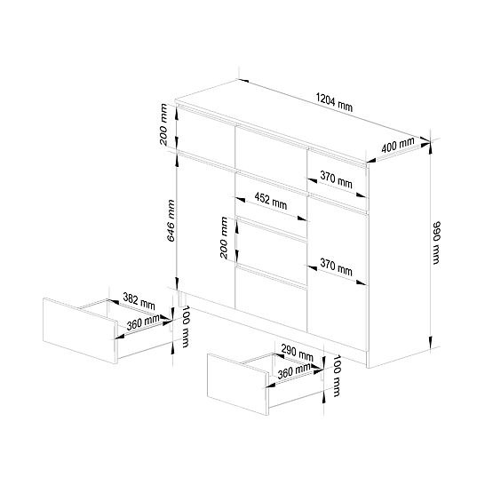 KOMÓD K017 CLP PK FEHÉR