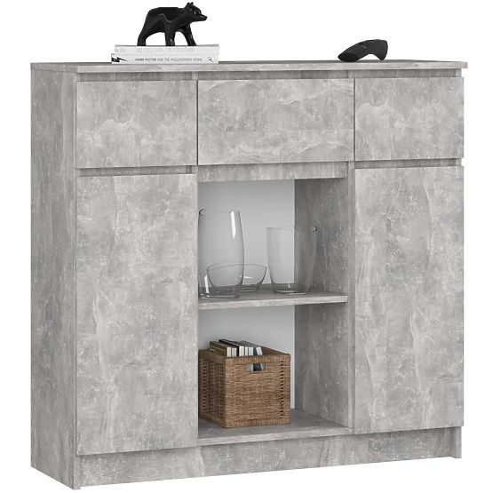 KOMÓD K100 2D 3SZ 1P PK BETON