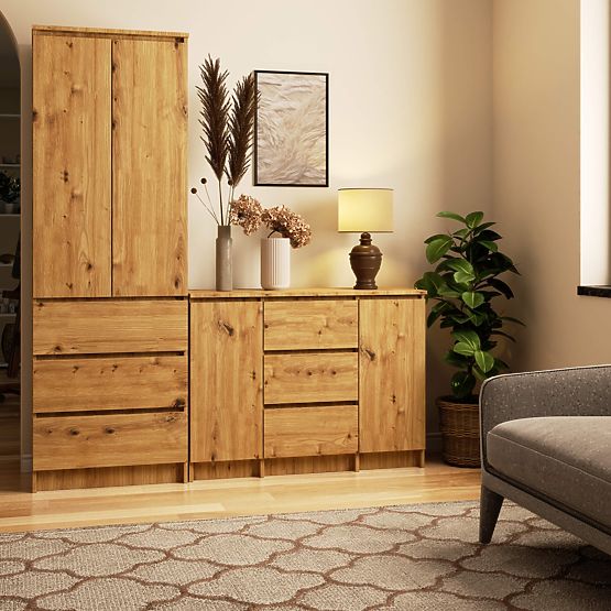 KOMÓD K100 2D 3SZ PK ARTISAN TÖLGY