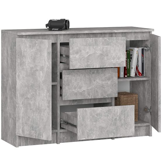 KOMÓD K100 2D 3SZ PK BETON